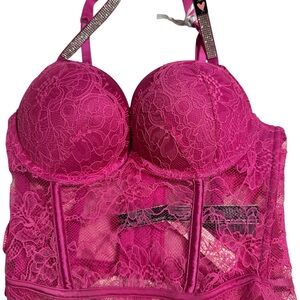 Victoria's Secret Pink Lace Bustier Push Up.